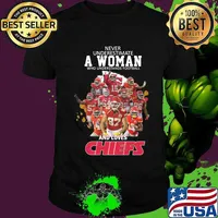Never underestimate a woman who understands football and loves kansas city chiefs shirt