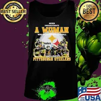 Never underestimate a woman who understands football and loves pittsburgh steelers football signatures s Tank top