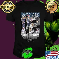 New england patriots 12 tom brady 2000 2020 thank you for the memories signature shirt