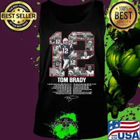 New england patriots 12 tom brady 2000 2020 thank you for the memories signatures s Tank top