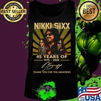 Nikki sixx 45 years of 1975 2020 thank you for the memories signatures s Tank top