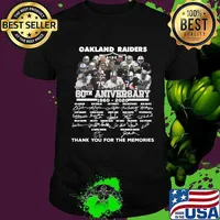 Oakland raiders 60th anniversary 1960 2020 thank you for the memories signatures shirt