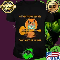 ON A DARK DESERT HIGHTWAY COOL WIND IN MY HAIR PEACE BUS DOG MOON HALLOWEEN SHIRT