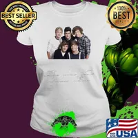 One direction band niall horan zayn malik liam payne harry styles and louis tomlinson signatures s Ladies tee