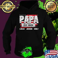 Papa est 2020 lucas johnson emily american flag independence day s Hoodie