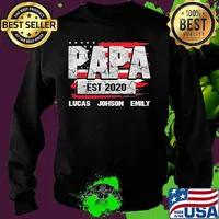 Papa est 2020 lucas johnson emily american flag independence day s Sweater