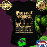 Papa roach 27th anniversary 1993 2020 thank you for the memories signatures s Ladies tee
