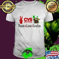 Peace love sanitize baby yoda covid-19 cvs pharmacy shirt