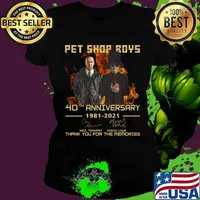 pet shop boys anniversary 1981 2021 signature thank you for the memories s Ladies tee
