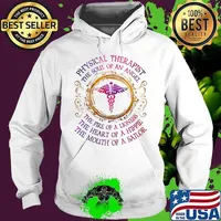Physical therapist the soul of an angel the fire of a lioness the heart of a hippie the mouth of a sailor nurse s Hoodie