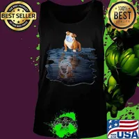 Pug wear mask water reflection s Tank top