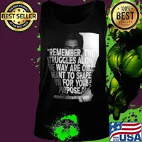 Remember the struggles along the way are only meant to shape you for your purpose black panther rip chadwick 1976 2020 picture s Tank top