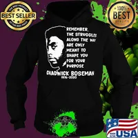 Remember the struggles along the way are only meant to shape you for your purpose rip chadwick 1976 2020 s Hoodie