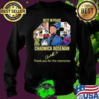 Rest in peace 43 rip chadwick Boseman thank you for the memories signature s Sweater
