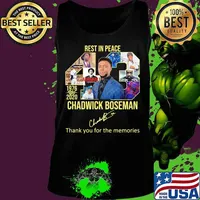 Rest in peace 43 rip chadwick Boseman thank you for the memories signature s Tank top