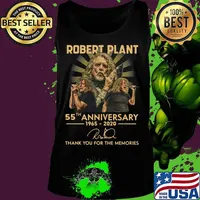 Robert plant 55th anniversary 1965 2020 thank you for the memories signature s Tank top