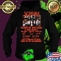 Scream 24 years of release 1996 2020 stay at home see the movie thank you for the memories signatures s Hoodie