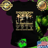 Shinedown 19th anniversary 2001 2020 thank you for the memories signatures s Ladies tee