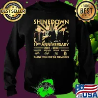 Shinedown 19th anniversary 2001 2020 thank you for the memories signatures s Sweater
