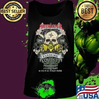 Skull mask metallica pandemic covid-19 in case of emergency cut this and it as toilet paper s Tank top