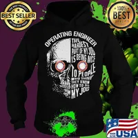 Skull operating engineer the hardest part of my job is being nice to people who think they know how to do my job s Hoodie