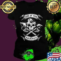 Skull sons of odin valhalla s Ladies tee