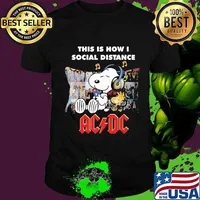Snoopy this is how i social distance acdc band shirt