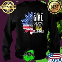 Sunflower just a girl in love with her dollar general american flag independence day s Sweater