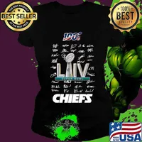 Super bowl liv 100 nfl kansas city chiefs football players signatures s Ladies tee