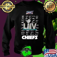 Super bowl liv 100 nfl kansas city chiefs football players signatures s Sweater