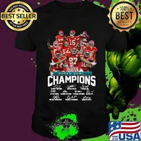 Super bowl liv champions kansas city chiefs players signatures shirt
