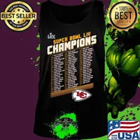 Super bowl liv champions players kansas city chiefs football logo s Tank top