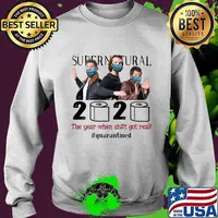 Supernatural mask 2020 the year when shit got real quarantined toilet paper s Sweater