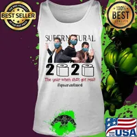 Supernatural mask 2020 the year when shit got real quarantined toilet paper s Tank top