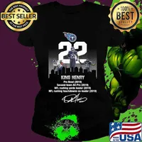 Tennessee titans king henry pro bowl 2019 second team all pro nfl rushing yards leader signature s Ladies tee