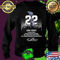 Tennessee titans king henry pro bowl 2019 second team all pro nfl rushing yards leader signature s Sweater