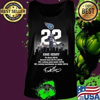 Tennessee titans king henry pro bowl 2019 second team all pro nfl rushing yards leader signature s Tank top