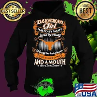 Texas longhorns girl hated by many loved by plenty heart on her sleeve fire in her soul and a mouth she can't control s Hoodie