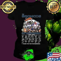 The broncos 60th anniversary 1960 2020 thank you for the memories signatures s Ladies tee