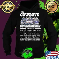 The dallas cowboys 60th anniversary 1960 2020 thank you for the memories signatures s Hoodie