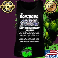 The dallas cowboys 60th anniversary 1960 2020 thank you for the memories signatures s Tank top