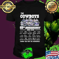 The dallas cowboys 60th anniversary 1960 2020 thank you for the memories signatures shirt