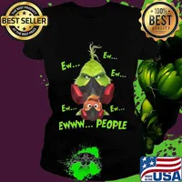 The grinch and his loyal dog ew people mask covid-19 s Ladies tee