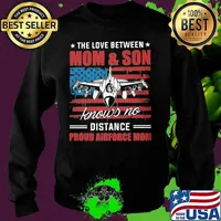 The love between mom and son knows no distance proud airforce mom American flag s Sweater