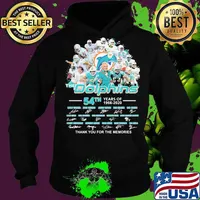 The miami dolphins 54th years of 1966 2020 thank you for the memories signatures s Hoodie