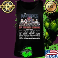 The new england patriots 61st patriots legends 1959 2020 thank you for the memories signatures s Tank top