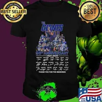 The new york giants 95th anniversary 1925 2020 thank you for the memories signatures shirt