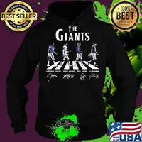 The new york giants football team crossing the line players signatures s Hoodie