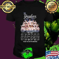 The new york yankees baseball 120th anniversary 1901 2021 thank you for the memories signatures shirt