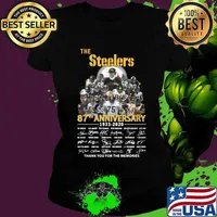The pittsburgh steelers 87th anniversary 1933 2020 thank you for the memories signatures s Ladies tee